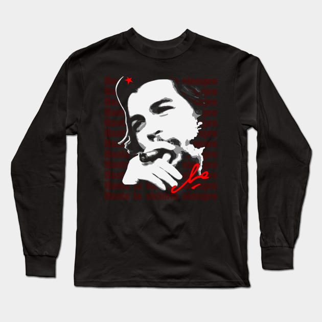 Che Guevara Rebel Cuban Guerrilla Revolution T-Shirt Long Sleeve T-Shirt by HiDearPrint